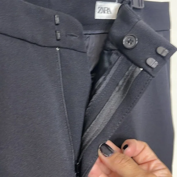 Zara Women’s Flared High Waist Pants Black Size L Career Office Professional - Picture 6 of 13